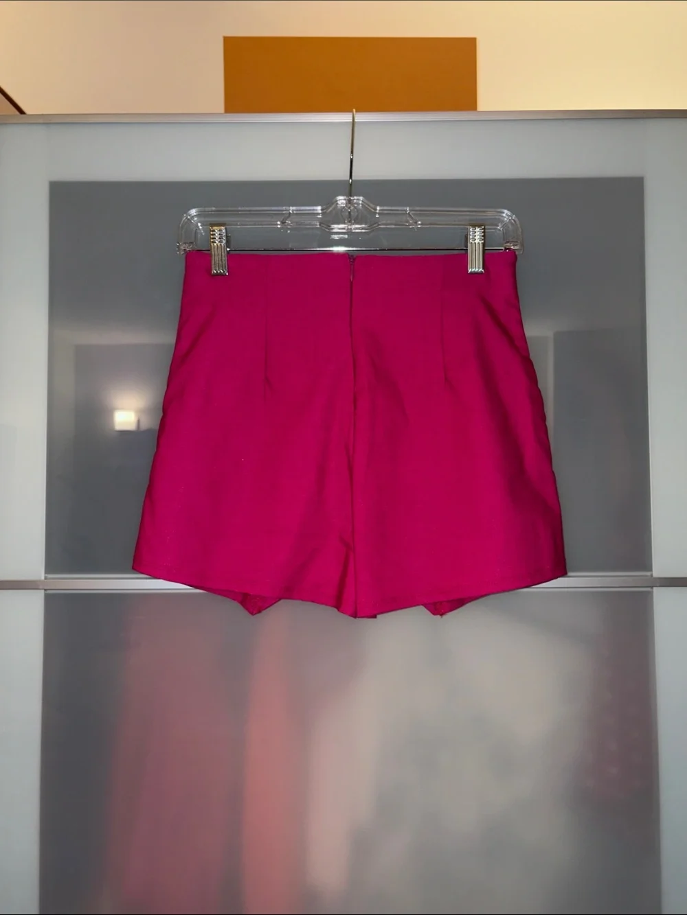 Fuchsia Asymmetrical Skort Shorts